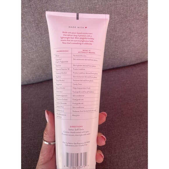 Native All Day Moisture Body Lotion Candy Cane 12 fl oz Paraben Free NEW - Picture 3 of 3